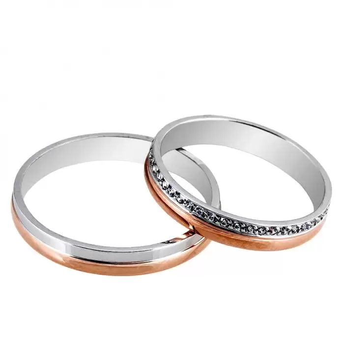 SKU-52003 / Βέρες Γάμου Jeweler Λευκόχρυσος & Ρόζ Χρυσός, Κ9-Κ14-Κ18