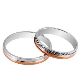 Βέρες Γάμου Jeweler Λευκόχρυσος & Ρόζ Χρυσός, Κ9-Κ14-Κ18 SKU-52003