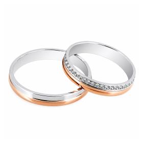 Βέρες Γάμου Jeweler Λευκόχρυσος & Ρόζ Χρυσός, Κ9-Κ14-Κ18 SKU-52003
