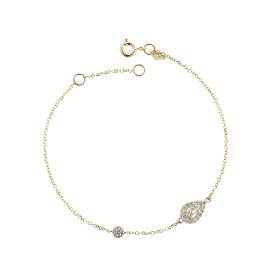 Βραχιόλι Δάκρυ Χρυσός Κ9 με Ζιργκόν SKU-52086