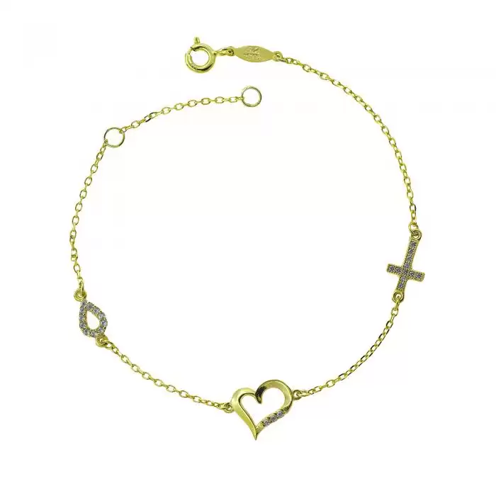 Βραχιόλι Καρδιά Ασήμι 925° με Ζιργκόν SKU-52061