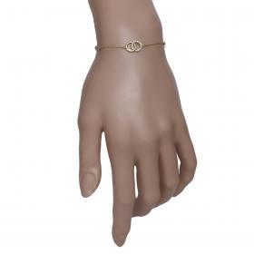 Βραχιόλι Βέρες Ασήμι 925° με Ζιργκόν & Κίτρινο Επιχρύσωμα SKU-52068