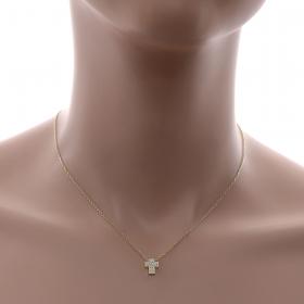 Κολιέ Σταυρός Ασήμι 925° Επίχρυσο με Ζιργκόν SKU-52046