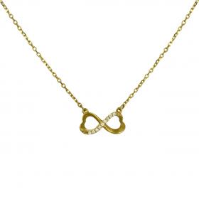 Κολιέ Infinity Ασήμι 925° με Λευκά Ζιργκόν SKU-52039