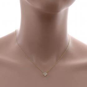 Κολιέ Σταυρός Ασήμι 925° Επίχρυσο με Λευκά Ζιργκόν SKU-52040