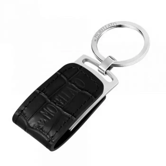 SKU-52749 / Κλειδοθήκη Morellato USB από Ανοξείδωτο Ατσάλι & Μαύρο Δέρμα