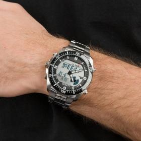 Ρολόι Ανδρικό LORUS Anadigi Sports με Ασημί Μπρασελέ από Ανοξείδωτο Ατσάλι | R2B03AX9 SKU-52756