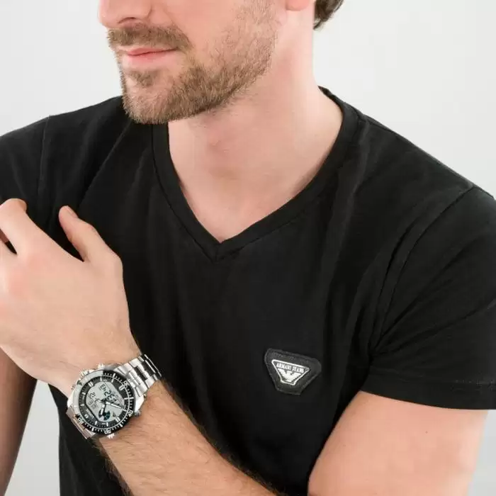 Ρολόι Ανδρικό LORUS Anadigi Sports με Ασημί Μπρασελέ από Ανοξείδωτο Ατσάλι | R2B03AX9 SKU-52756