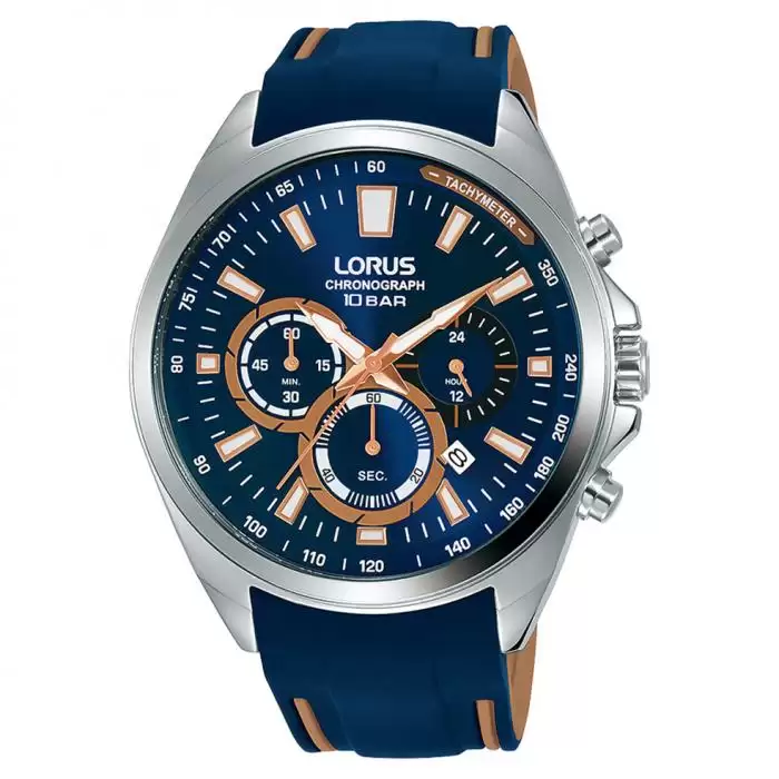 Ρολόι Ανδρικό LORUS Sports με Μπλέ Λουράκι | RT385HX9 SKU-52762