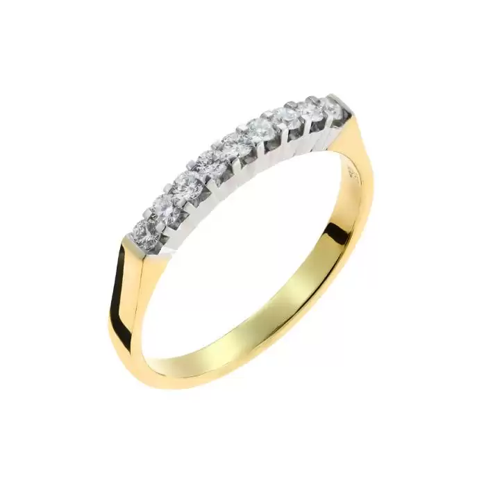 SKU-52298 / Δαχτυλίδι Σειρέ Χρυσός & Λευκόχρυσος Κ18 με Διαμάντια