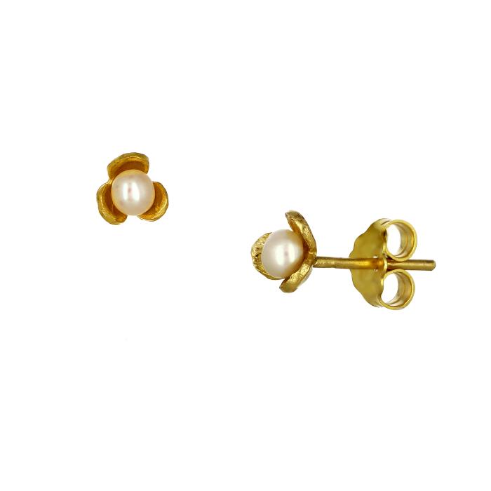Σκουλαρίκια Καρφωτά με Μαργαριτάρια Χρυσός Κ9