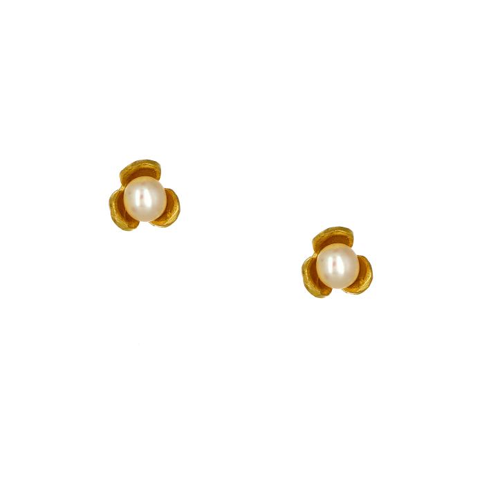 SKU-52473 / Σκουλαρίκια Καρφωτά με Μαργαριτάρια Χρυσός Κ9