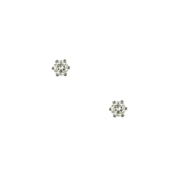 SKU-52311 / Σκουλαρίκια Μονόπετρο Λευκόχρυσος Κ18 με Διαμάντια
