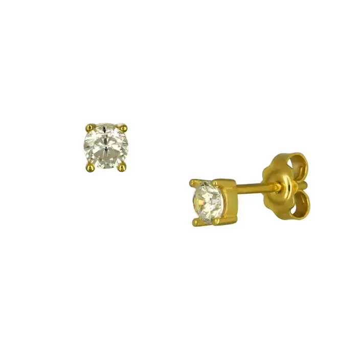 SKU-52898 / Σκουλαρίκια Μονόπετρο Χρυσός Κ9 με Ζιργκόν