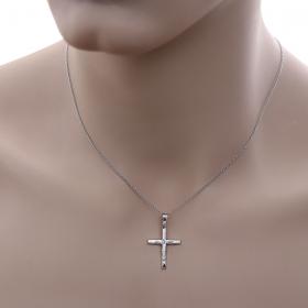 Σταυρός Ανδρικός Λευκόχρυσος Κ14 με Τον Εσταυρωμένο SKU-52590