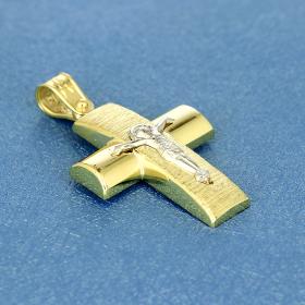 Σταυρός Χρυσός & Λευκόχρυσος Κ14 με Τον Εσταυρωμένο SKU-52594