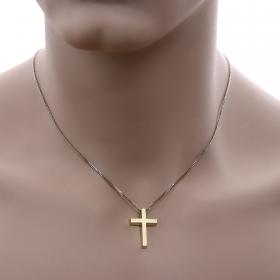 Ανδρικός Σταυρός Χρυσός Κ14 με Λουστρέ Φινίρισμα SKU-52660