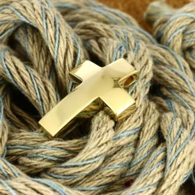 Σταυρός Βάπτισης Χρυσός Κ14 με Λουστρέ Φινίρισμα SKU-52661