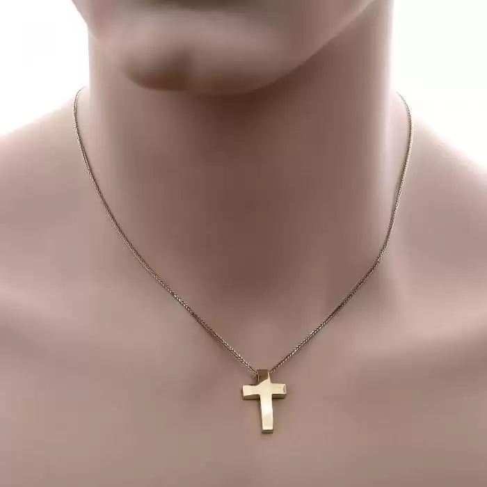 Σταυρός Βάπτισης με Φινίρισμα Χρυσός Κ14 SKU-52662