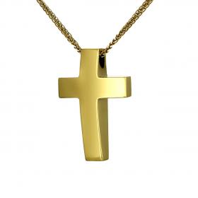 Σταυρός Βάπτισης με Φινίρισμα Χρυσός Κ14 SKU-52662