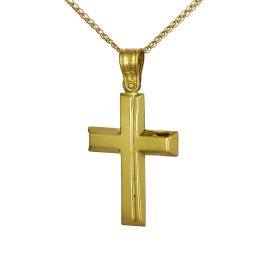 Σταυρός Ανδρικός Χρυσός Κ9 με Λιτό και Διαχρονικό Σχεδιασμό SKU-52805