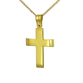 Σταυρός Ανδρικός Χρυσός Κ9 με Λουστρέ Φινίρισμα SKU-52806