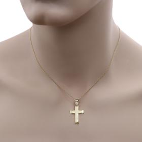 Σταυρός Ανδρικός Χρυσός Κ9 με Λουστρέ Φινίρισμα SKU-52806