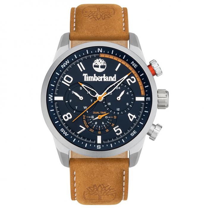 SKU-52346 / TIMBERLAND Forestdale Dual Time Brown Leather Strap