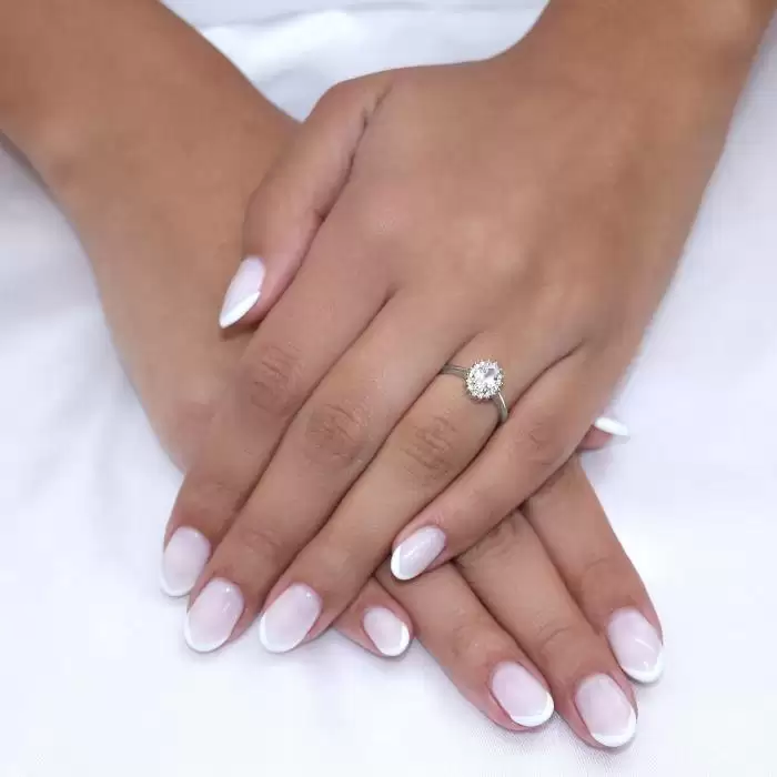 Δαχτυλίδι Ροζέτα Λευκόχρυσος Κ9 με Ζιργκόν