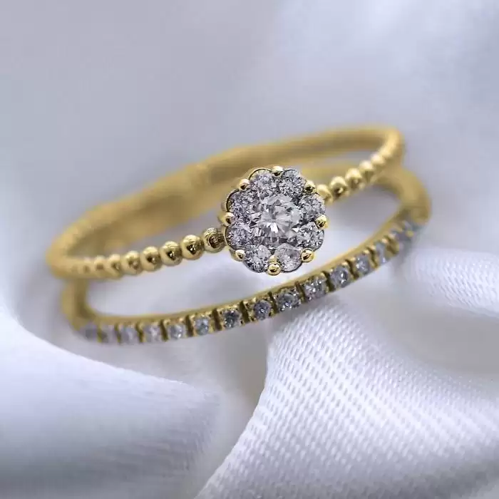 SKU-53840 / Δαχτυλίδι Χρυσός Κ18 με Διαμάντια