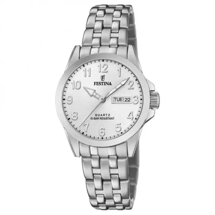 Ρολόι Γυναικείο FESTINA Classics με Ασημί Μπρασελέ από Ανοξείδωτο Ατσάλι | F20455-1 SKU-53796