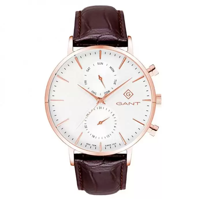 SKU-53857 / GANT Park Hill Day-Date II Brown Leather Strap