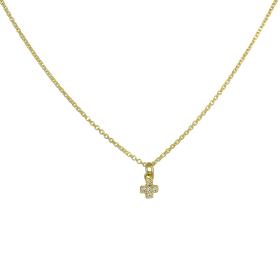 Κολιέ Σταυρός με Λευκά Ζιργκόν Ασήμι 925° SKU-53763