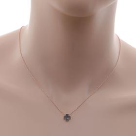 Κολιέ Σταυρός Ασήμι 925° με Μαύρα  Ζιργκόν & Μαύρο Πλατίνωμα SKU-53771