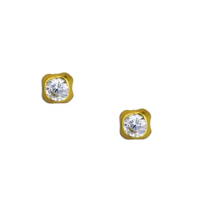 SKU-53598 / Σκουλαρίκια Καρφωτά Χρυσός Κ9 με Ζιργκόν