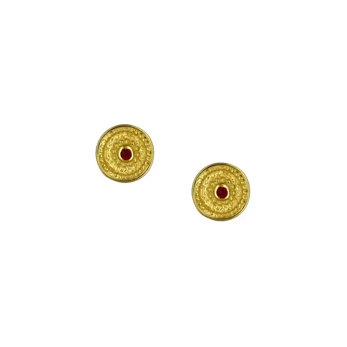 SKU-53601 / Σκουλαρίκια Καρφωτά Χρυσός Κ9 με Ζιργκόν