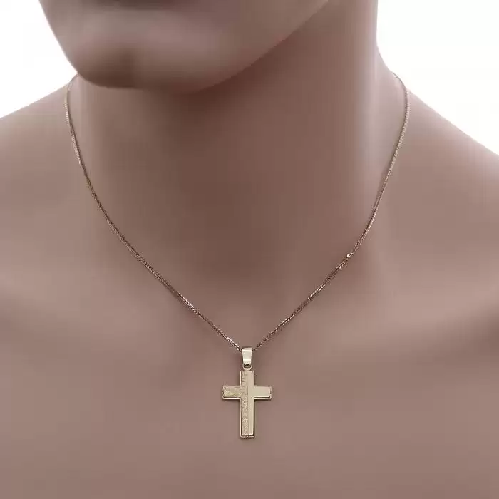 Μοντέρνος Γυναικείος και Ανδρικός Σταυρός Χρυσός Κ14 SKU-53198