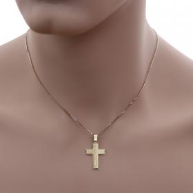 Μοντέρνος Γυναικείος και Ανδρικός Σταυρός Χρυσός Κ14 SKU-53198