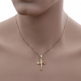 Διαχρονικός Γυναικείος και Ανδρικός Σταυρός Χρυσός Κ14 SKU-53199