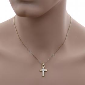 Σταυρός Ανδρικός Λευκόχρυσος & Χρυσός Κ14 σε Λιτό Σχεδιασμό SKU-53201