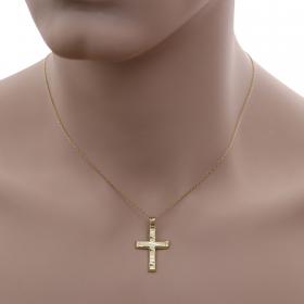 Σταυρός Ανδρικός Βάπτισης Χρυσός Κ14 Διπλής Όψης SKU-53290