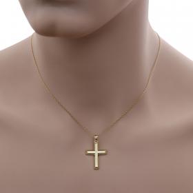 Ανδρικός Σταυρός Βάπτισης Χρυσός Κ14 σε Κλασικό Σχεδιασμό SKU-53291