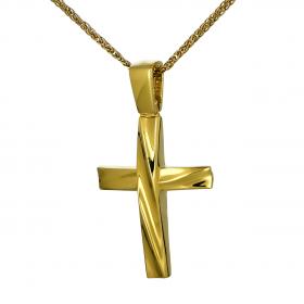 Διαχρονικός Ανδρικός και Γυναικείος Σταυρός Χρυσός Κ14 SKU-53200