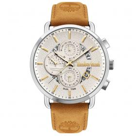 TIMBERLAND Lindenwood Dual Time Brown Leather Strap
