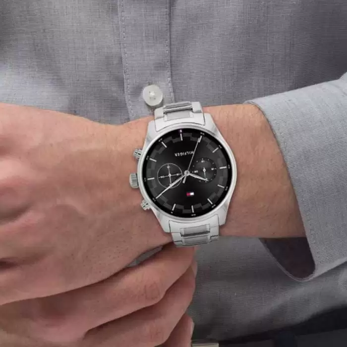 Ανδρικό Ρολόι TOMMY HILFIGER Sawyer με Ασημί Μπρασελέ SKU-53227