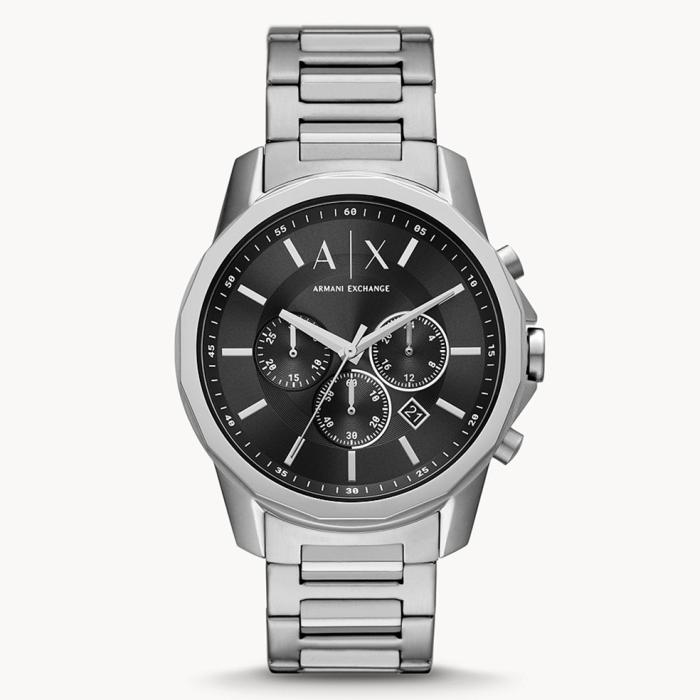 SKU-54407 / ARMANI EXCHANGE Banks Chronograph Silver Stainless Steel Bracelet