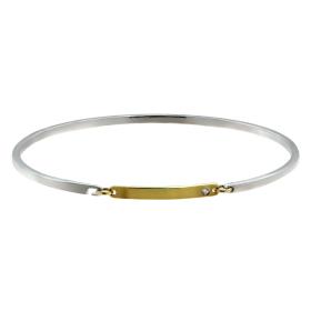Βραχιόλι Χειροπέδα Ασήμι 925° & Χρυσός Κ9 με Ζιργκόν SKU-54869