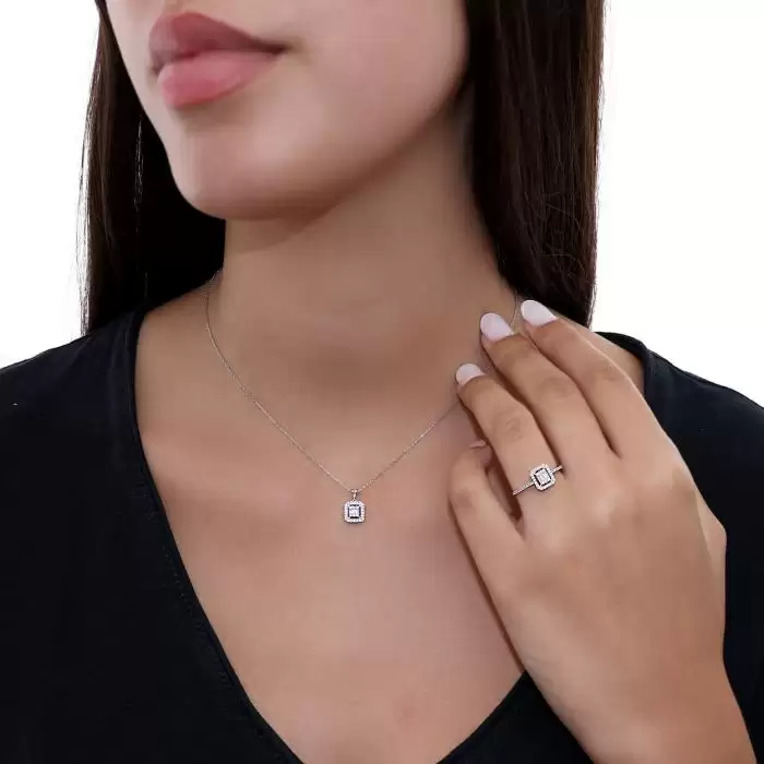 SKU-54061 / Δαχτυλίδι Λευκόχρυσος Κ18 με Διαμάντια