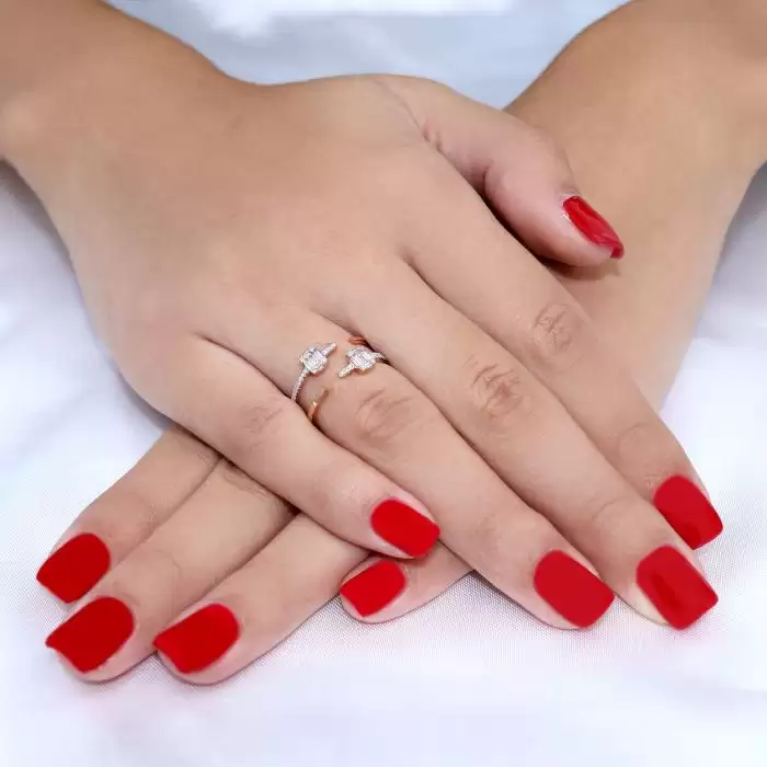 Δαχτυλίδι Ροζ Χρυσός Κ18 με Διαμάντια 