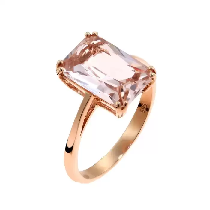 SKU-54561 / Δαχτυλίδι Ροζ Χρυσός Κ14 με Ζιργκόν